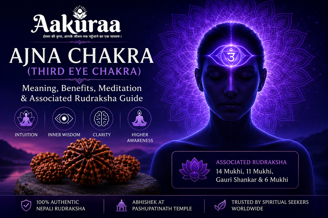 Ajna Chakra Third Eye Chakra and Associated Rudraksha