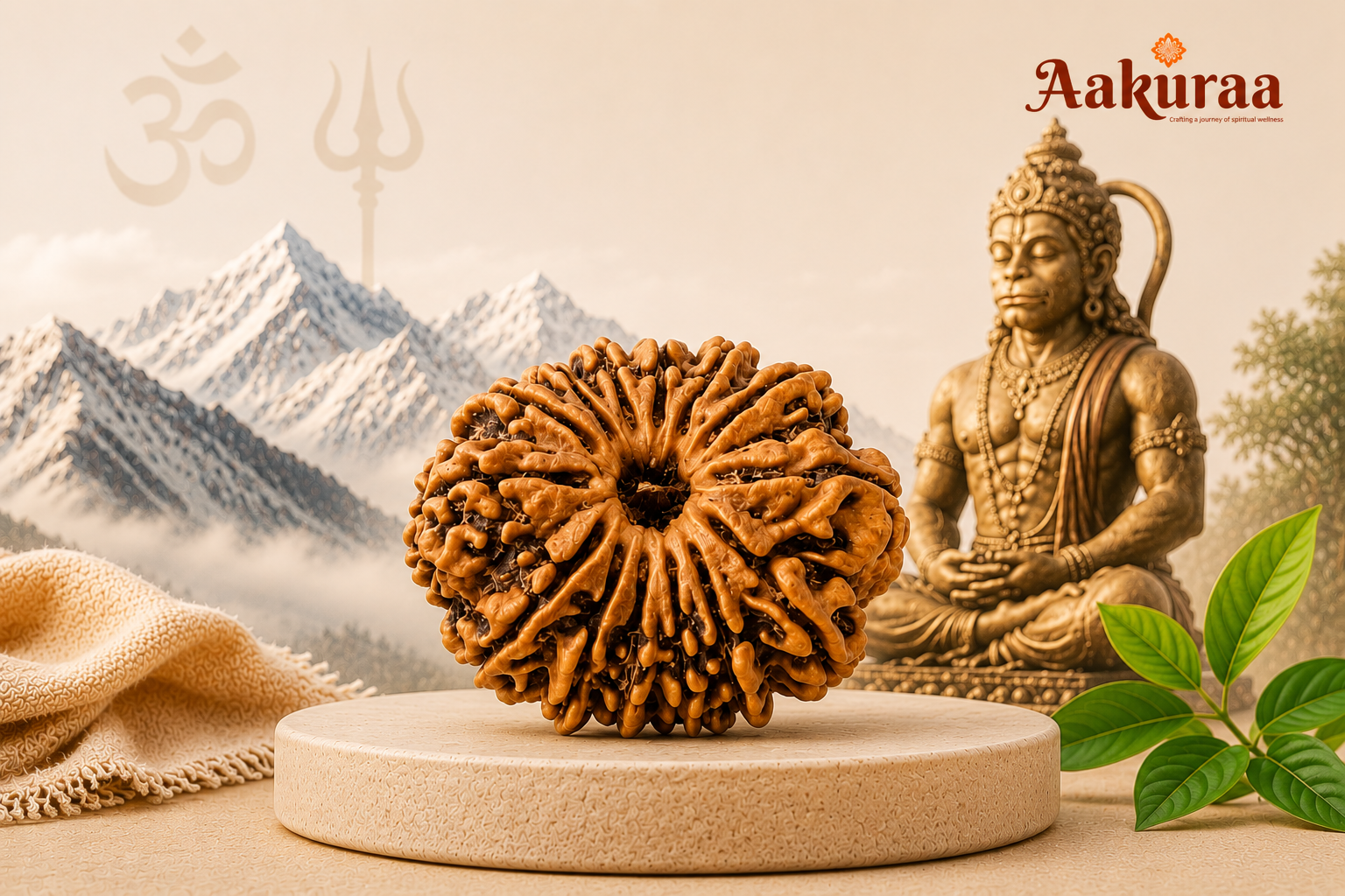 Original 14 Mukhi Rudraksha associated with Lord Hanuman and Mahadev Shiva