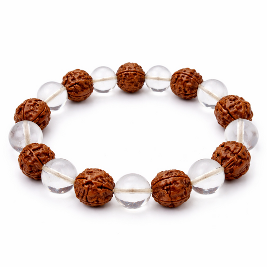 5 Mukhi Nepali Rudraksha Sphatik Bracelet