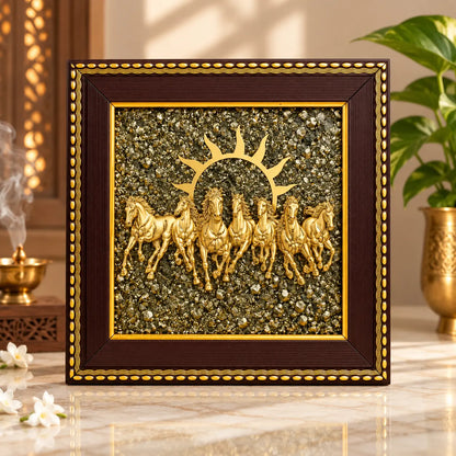 Aakuraa 7 Horses Pyrite Frame with natural Pyrite pieces