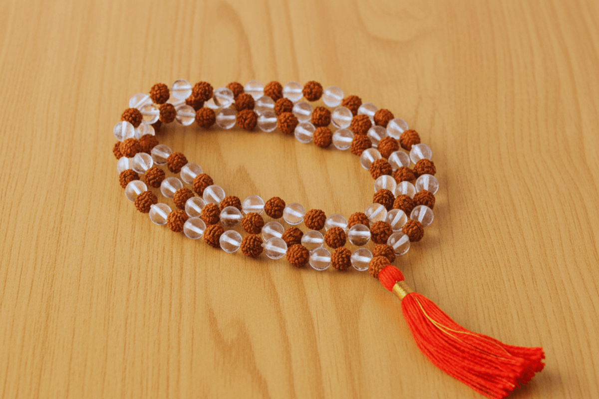 Authentic Rudraksha & Crystal Mala