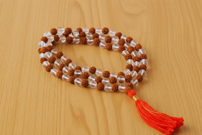 Authentic Rudraksha & Crystal Mala