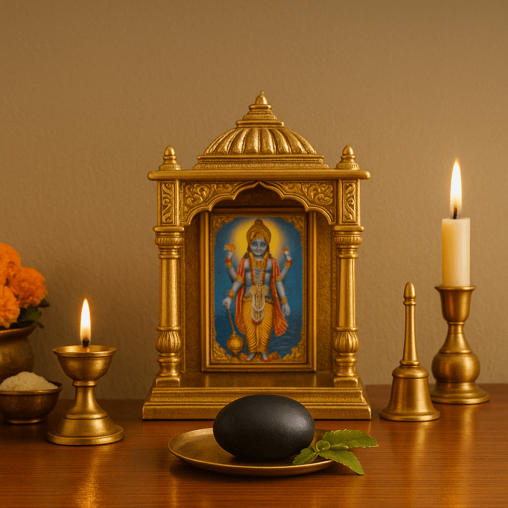 Original Shaligram Stone At Home