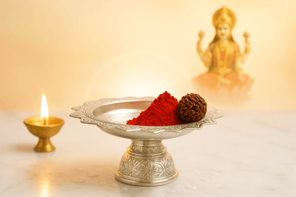 Durable Anti-Tarnish Silver Finish Tika Dani for Spiritual Decor by Aakuraa