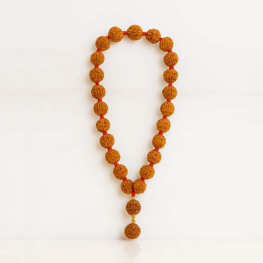 Trishakti Rudraksha Kavach - 5 Mukhi Mala with 7 and 10 Mukhi rudraksha