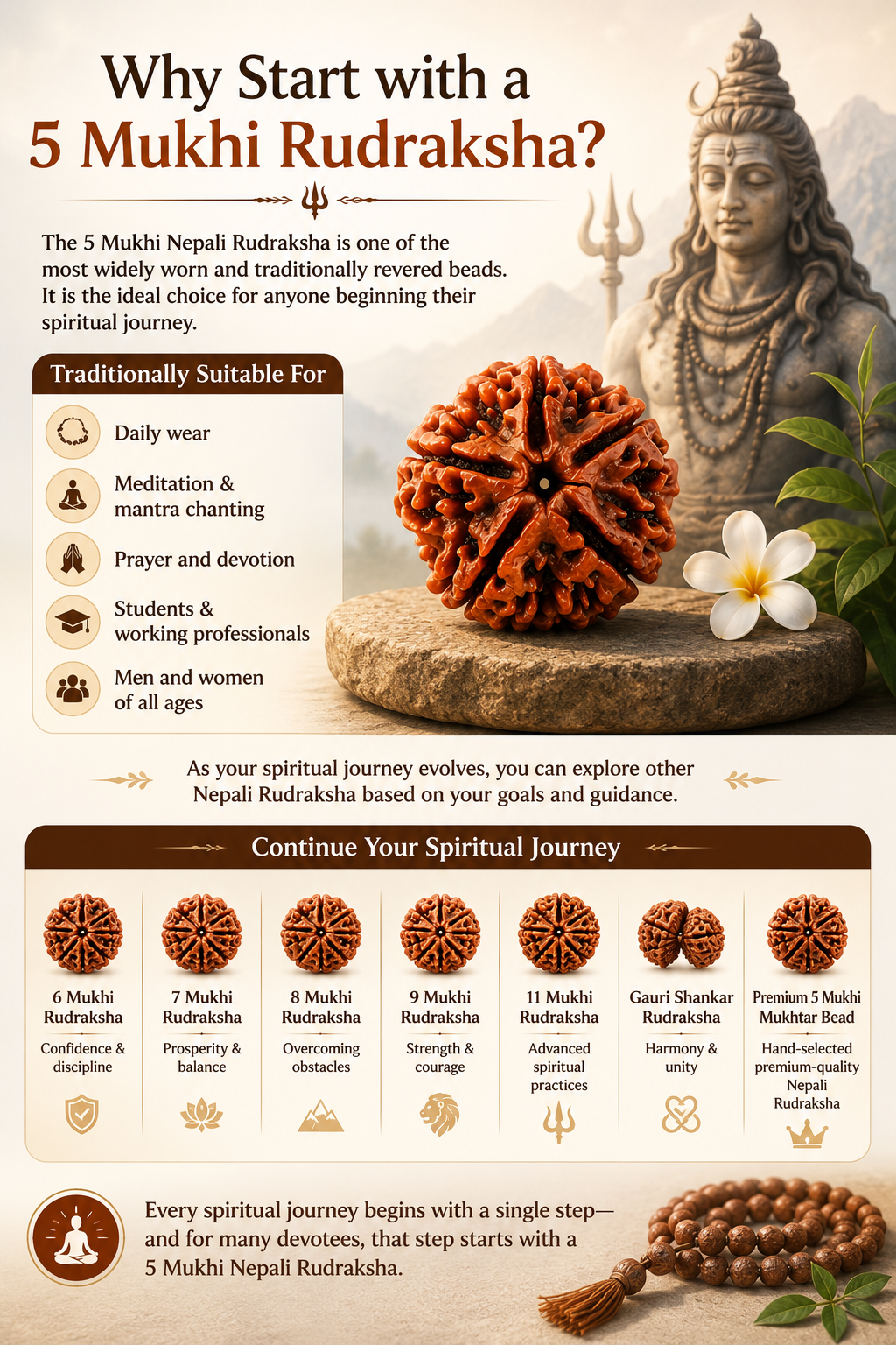 Start your Spiritual Journey With 5 Mukhi Rudraksha